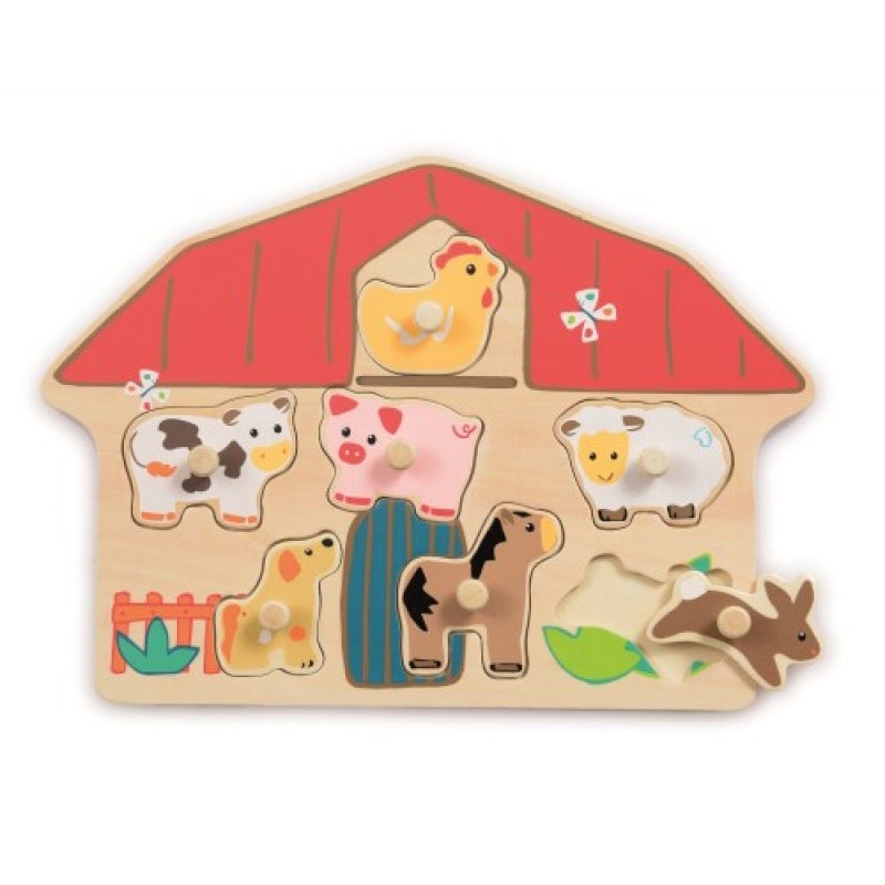 Egmont Toys Wooden Puzzle Farm With Pegs