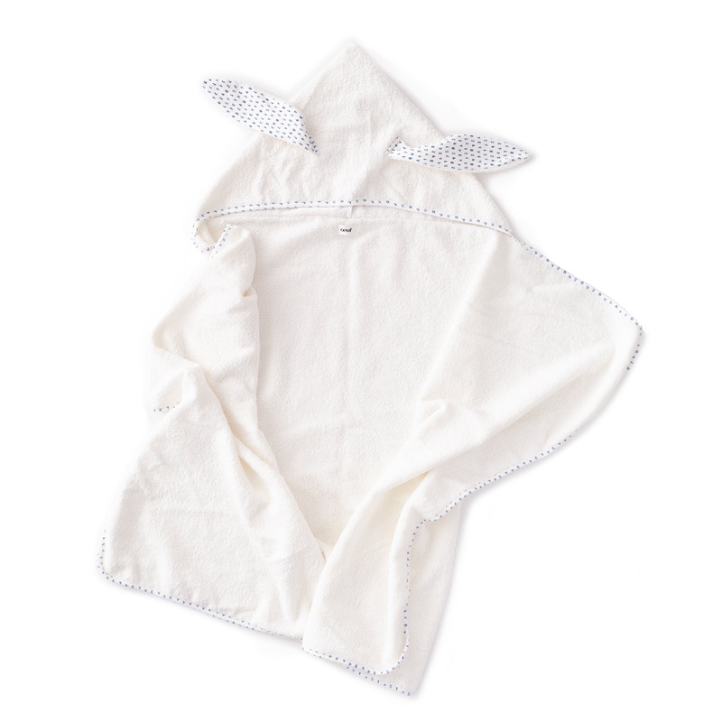 Oeuf Baby Hooded Towel White/Numbers