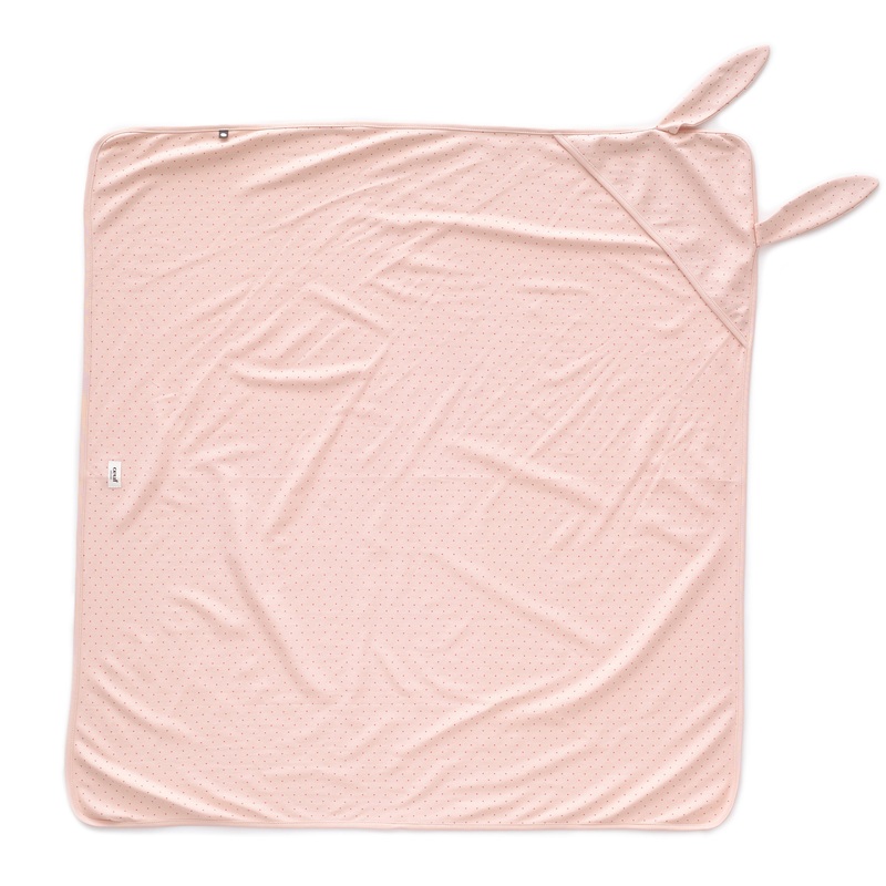Oeuf Bunny Blanket Light Pink/Rust Dots