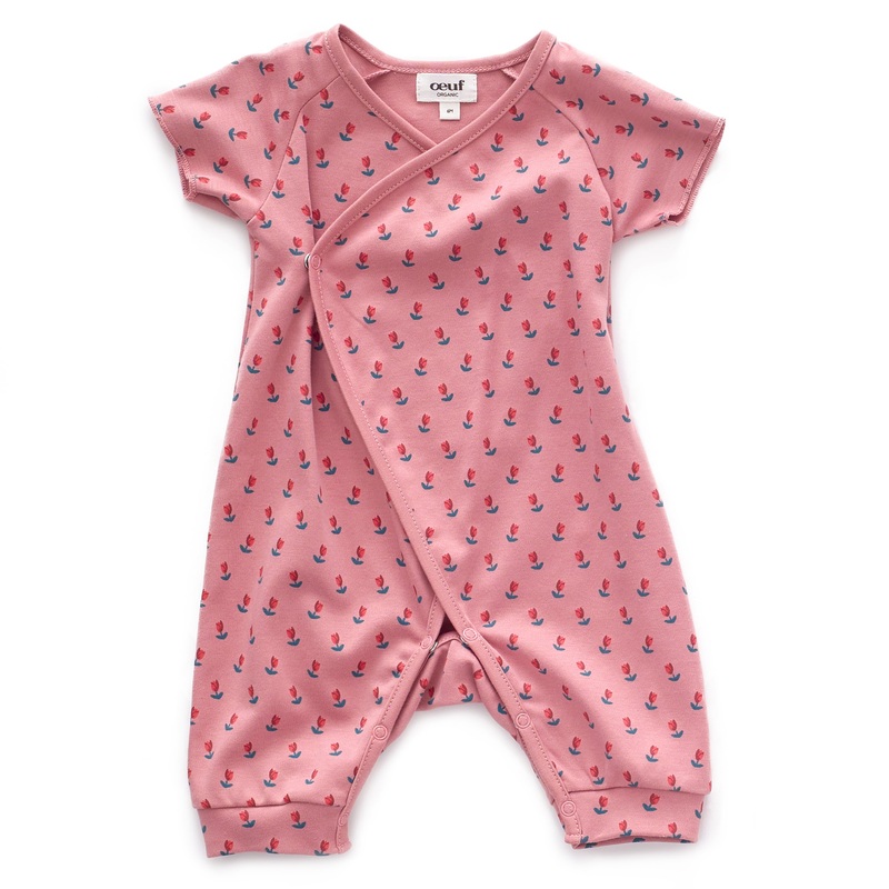 Oeuf Kimono Jumper SS Dark Pink/Tulips