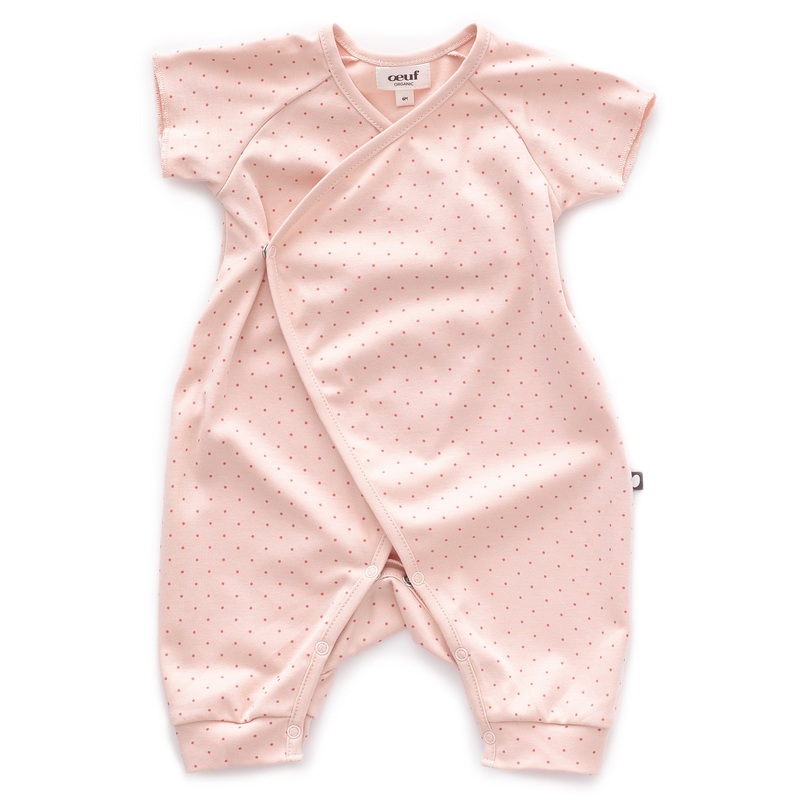 Oeuf Kimono Jumper Ss Light Pink/Rust Dots