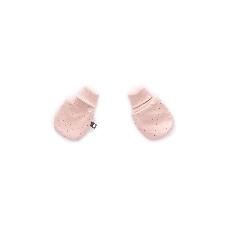 Oeuf Mittens Light Pink/Rust Dots