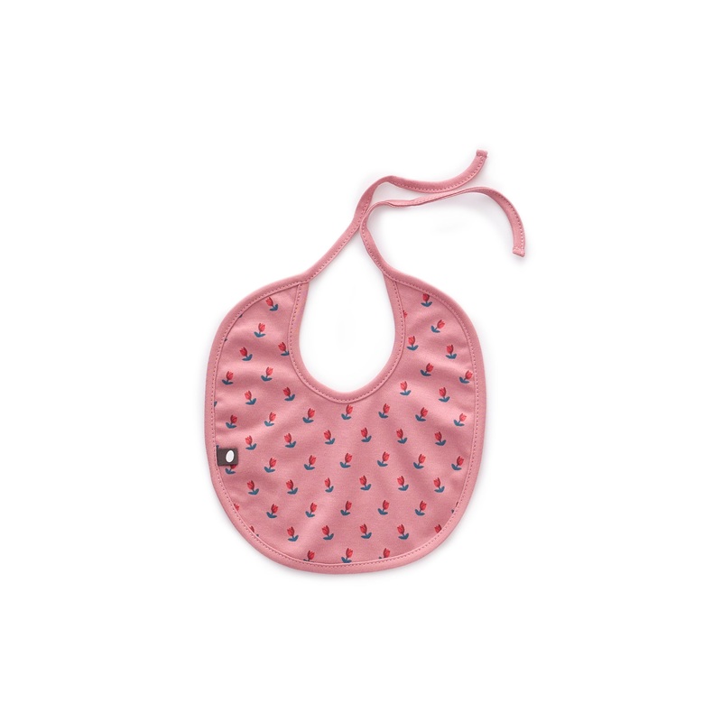 Oeuf Small Bib Dark Pink/Tulips