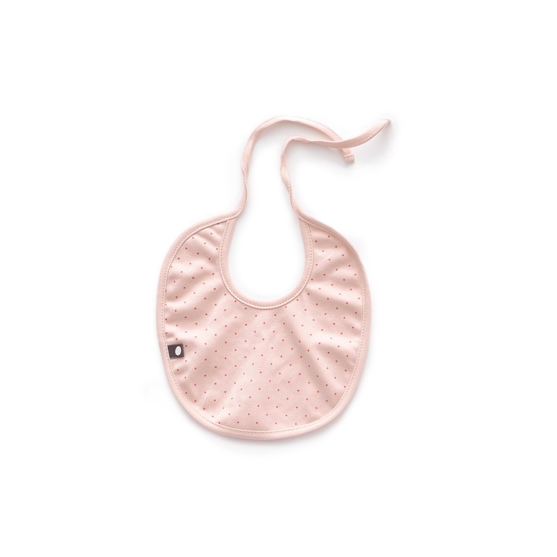 Oeuf Small Bib Light Pink/Rust Dots