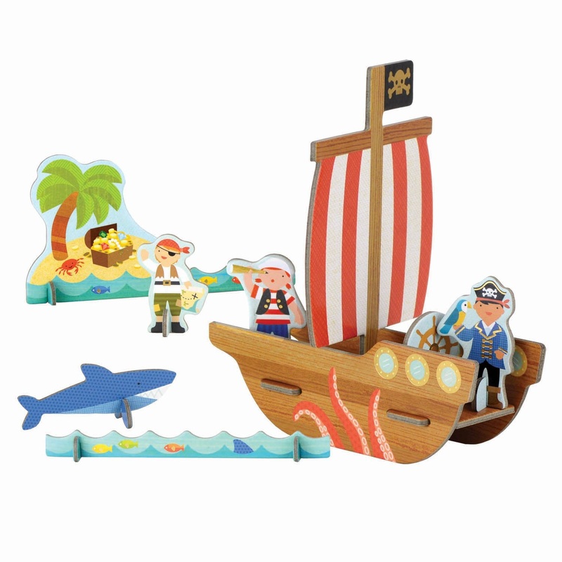 Petit Collage Pop-Out - Pirate Ship