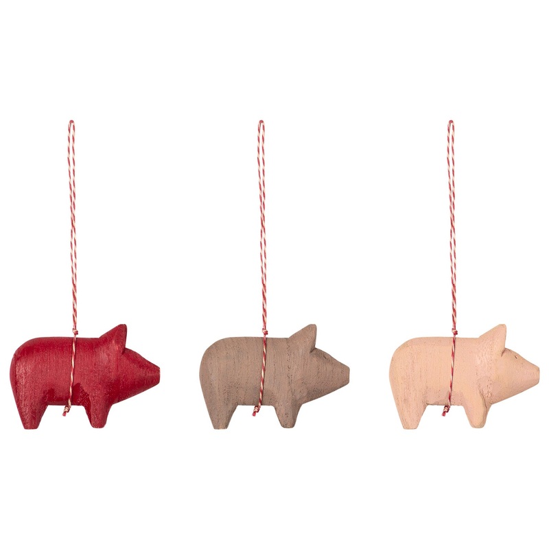 Maileg Wooden Pig Ornament