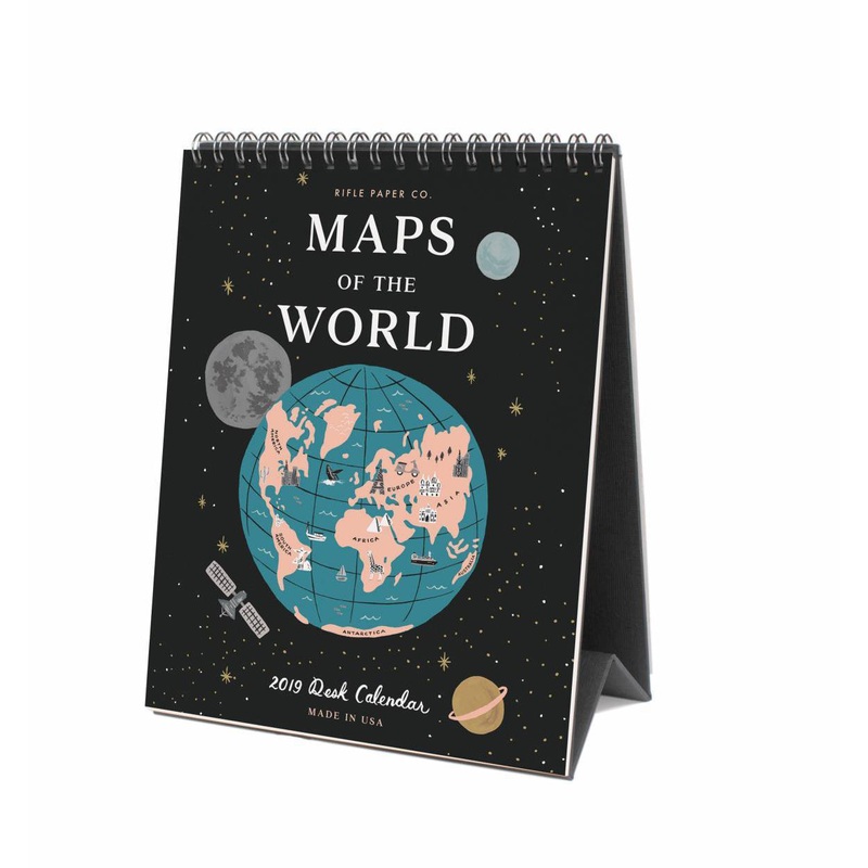 Rifle Paper Co 2019 Maps of The World Desk Calendar