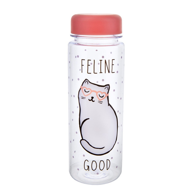 RJB Stone Cutie Cat Feline Good Clear Water Bottle