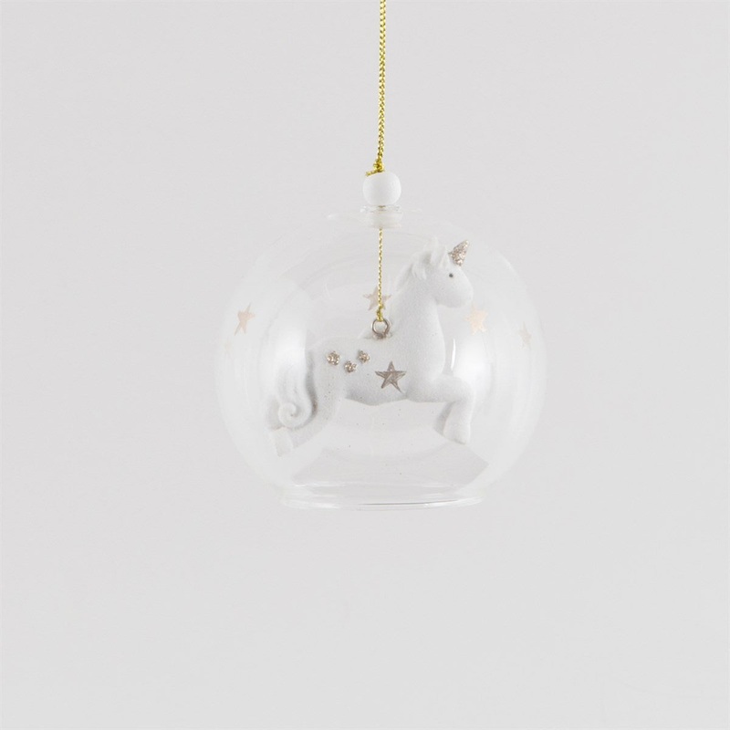 RJB Stone Floating Gold Star Unicorn Bauble