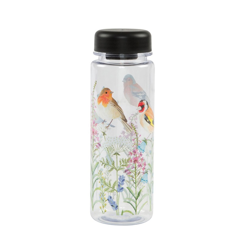 RJB Stone Garden Birds Clear Water Bottle