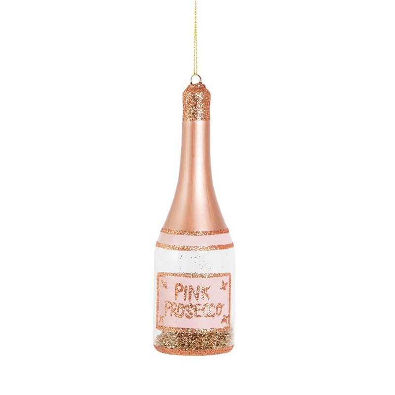 RJB Stone Lets Celebrate Pink Prosecco Hanging Decoration