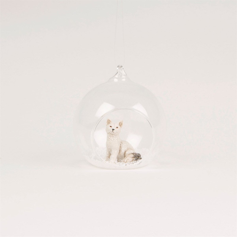 RJB Stone Snow Fox Open Bauble