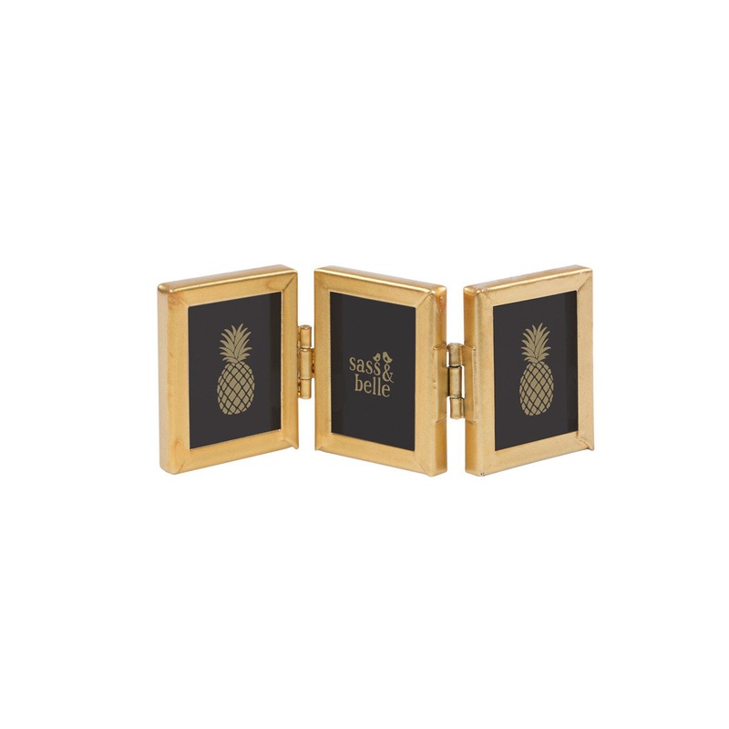 RJB Stone Touch of Gold Mini Triple Photo Frame