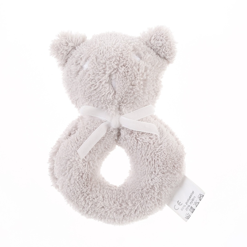 Britt Bear Snuggles Rattle - Grey