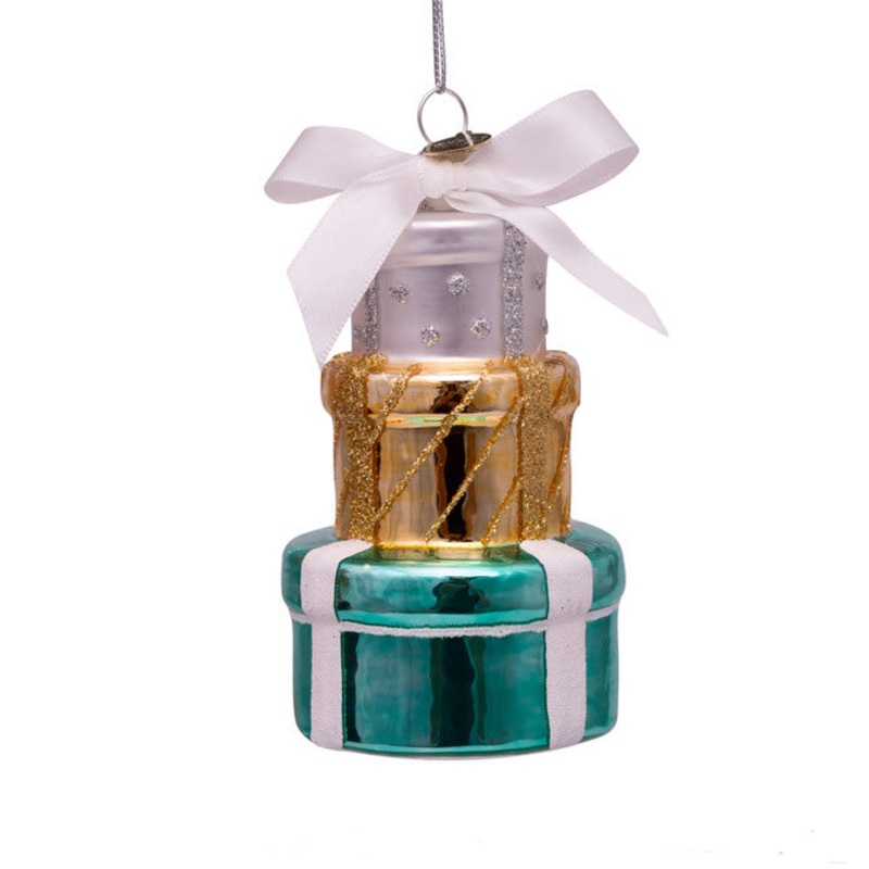 Ornament Glass Blue/Green/Gold Gift Boxes