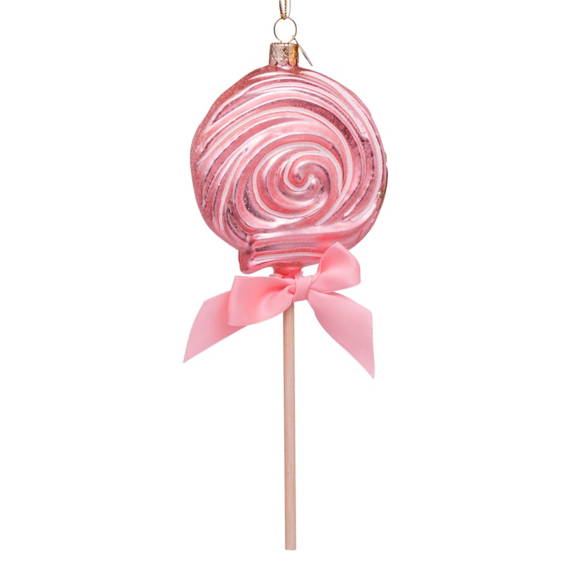 Ornament Glass Pink Lollipop