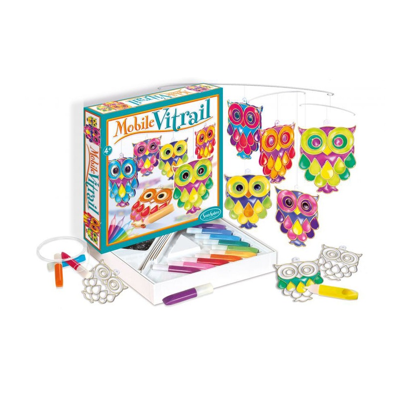 Sentosphre Mobile Vitrail Hiboux