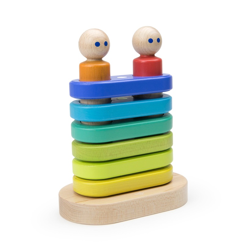 Tegu Floating Stacker Blue & Green Magnetic Wooden Blocks