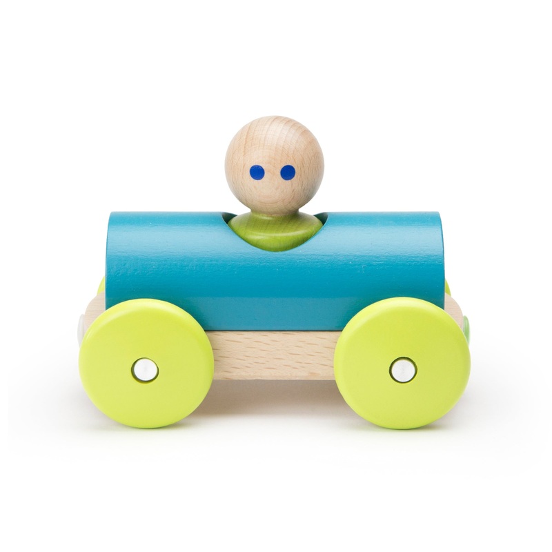 Tegu Magnetic Racers Teal Racer Wooden Blocks