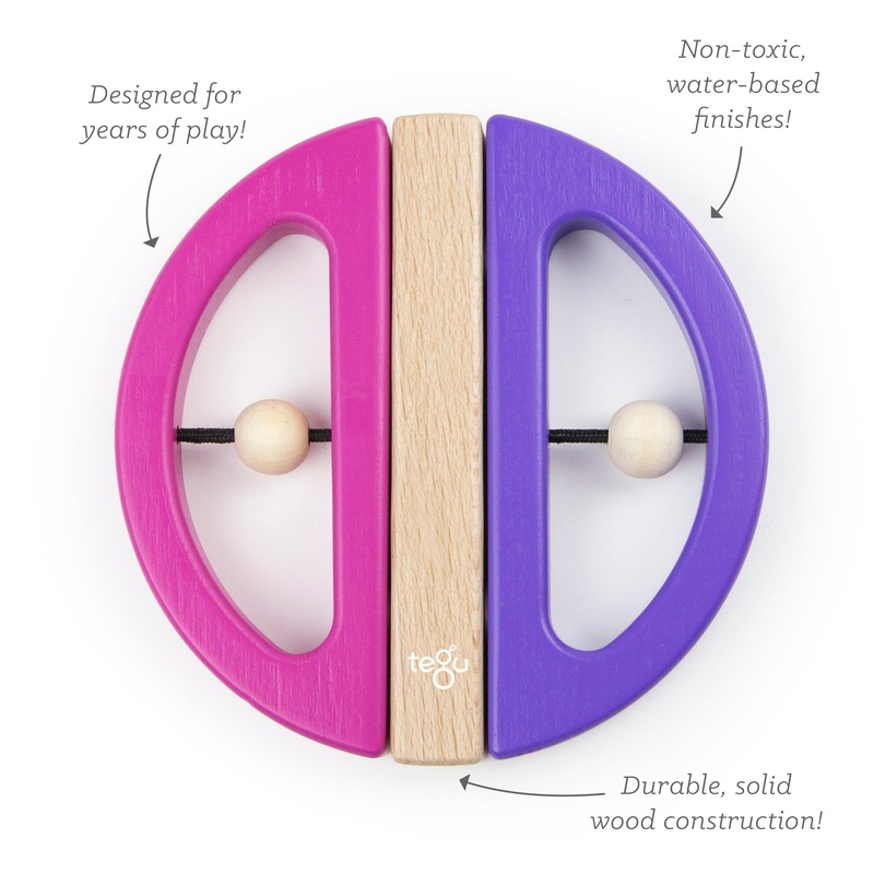 Tegu Swivel Bugs Pink & Purple Magnetic Wooden Blocks