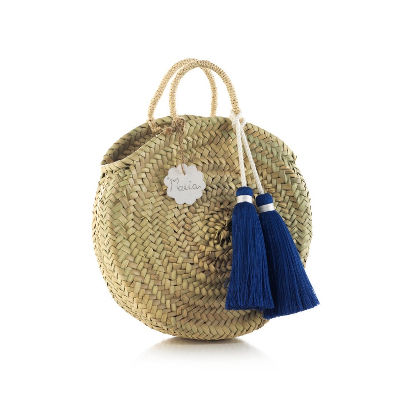 Cambrass Handle Bag Rattan Tassel Azulon