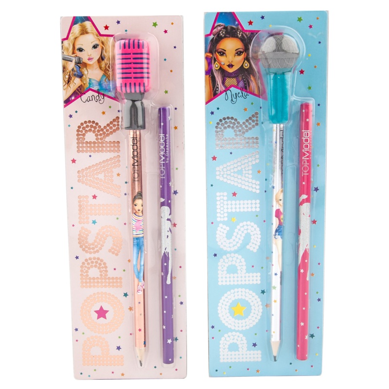 Depesche Topmodel Pencil with Micophone Eraser Topper Popstar (1pc)