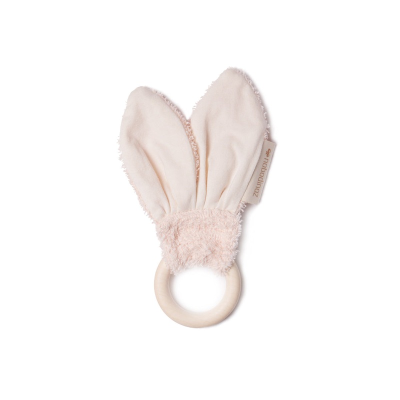 nobodinoz Bunny Teether Ring Pink