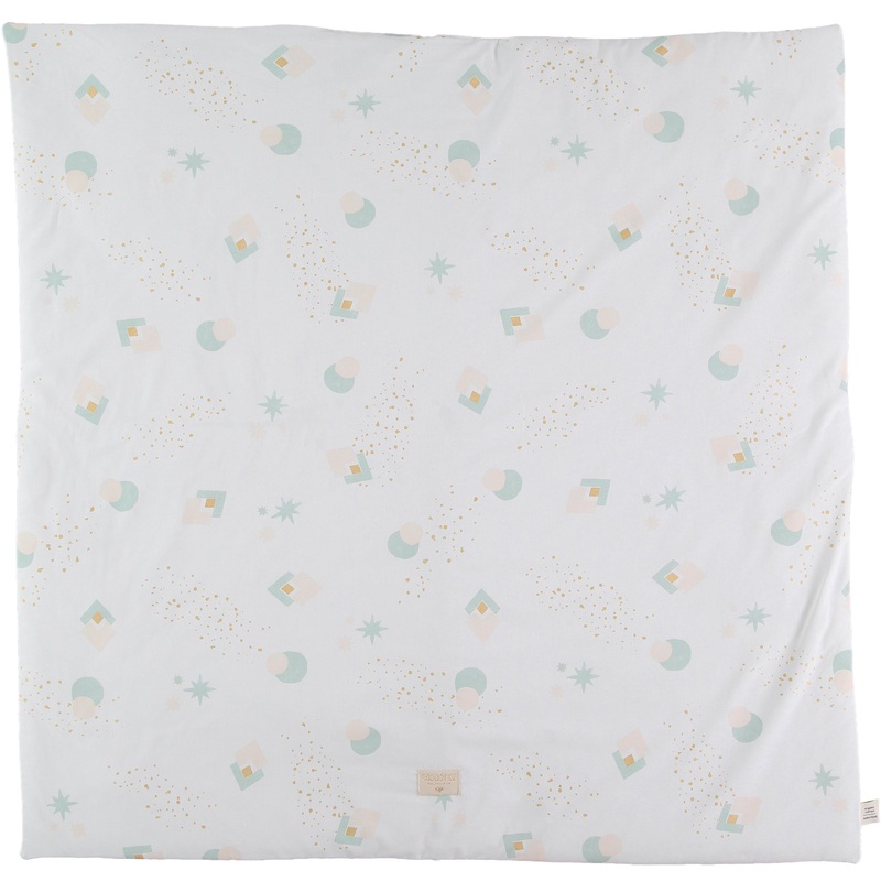 nobodinoz Colorado Square Playmat Auqa Eclipse/White