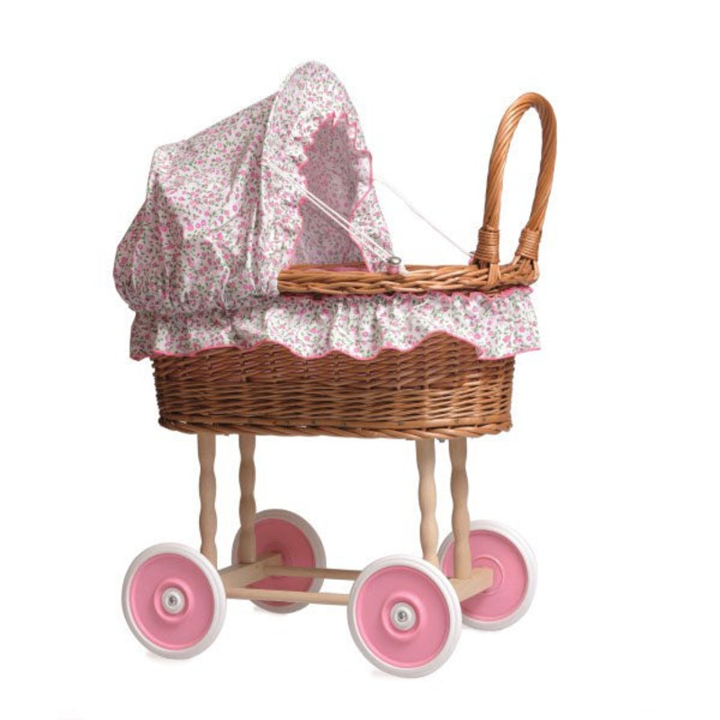 Egmont Pram Wicker with Flower Bedding