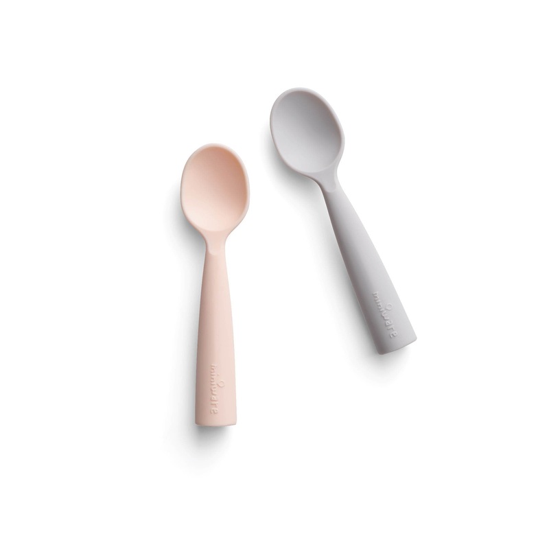 Miniware Training Spoon Set Peach + Grey