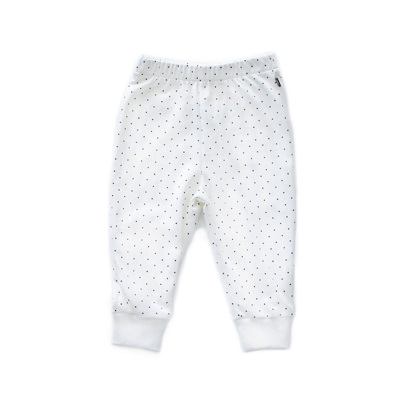 Oeuf Leggings White/Indigo Dots