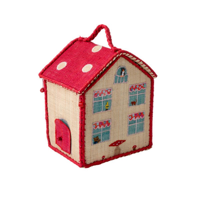 Rice DK Kids House Shaped Raffia Bag