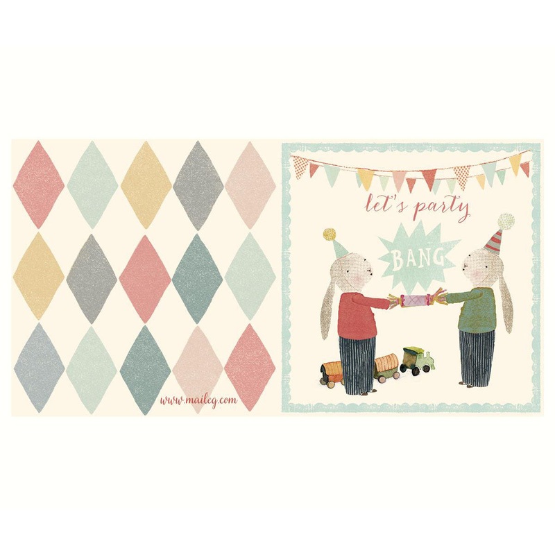Maileg Double Card Bunny with Cracker