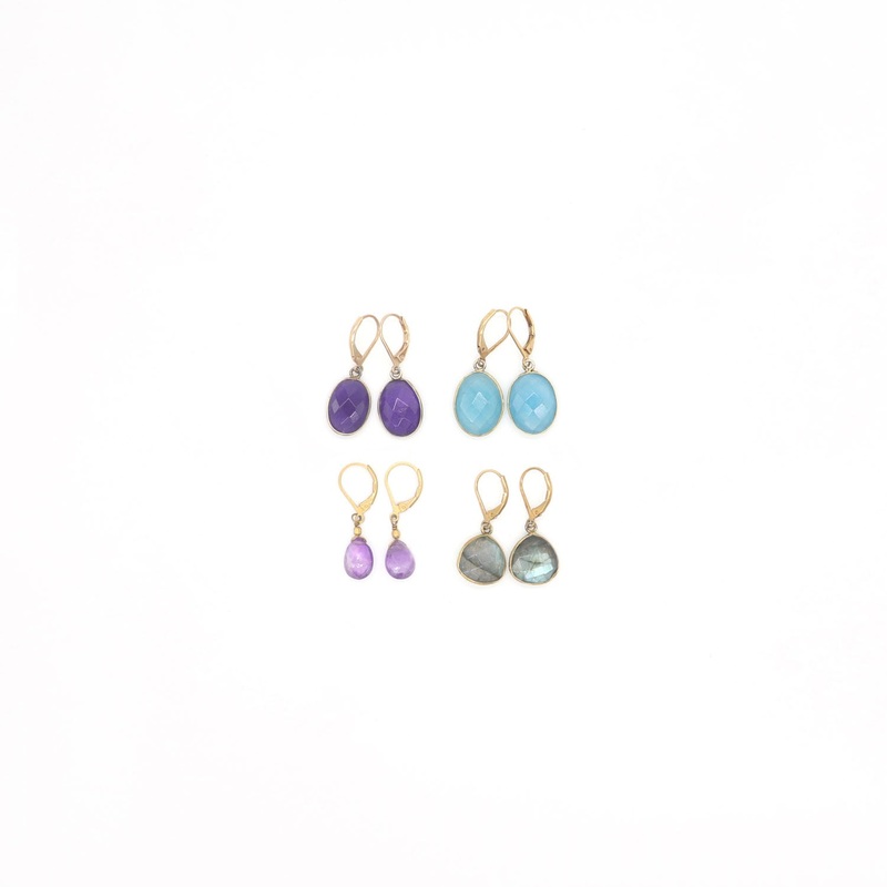 Oyat Earrings Gold Sertie (1pc)
