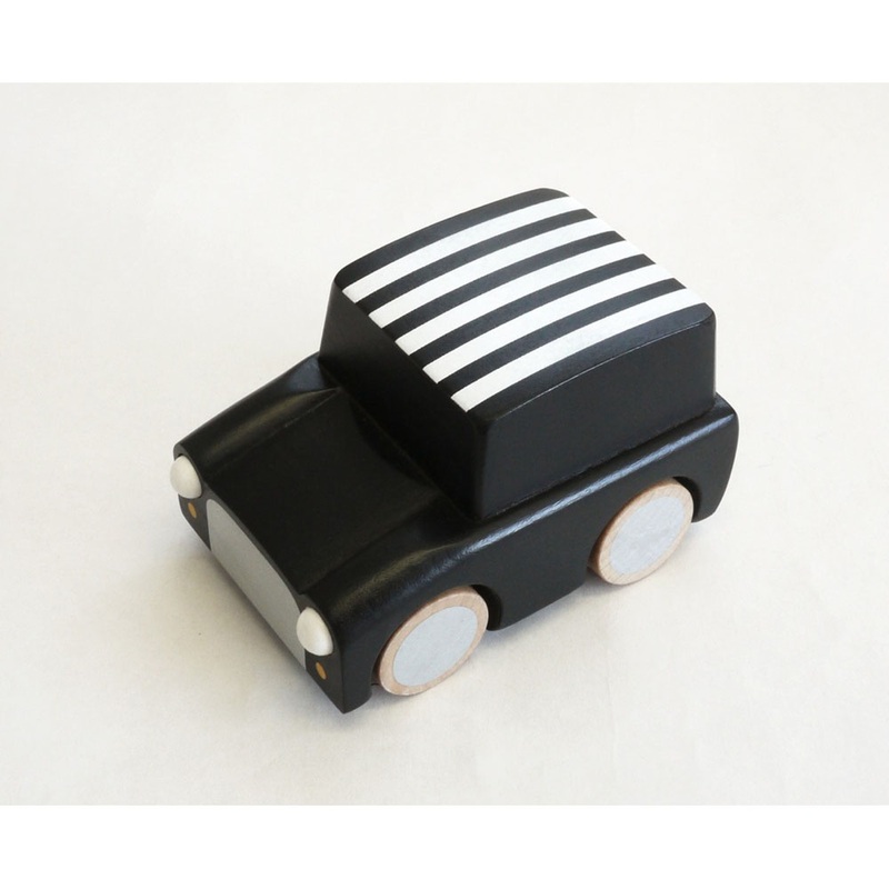 kiko+ & gg* Kuruma Classic Wooden Wind Up Car Stripes/Black
