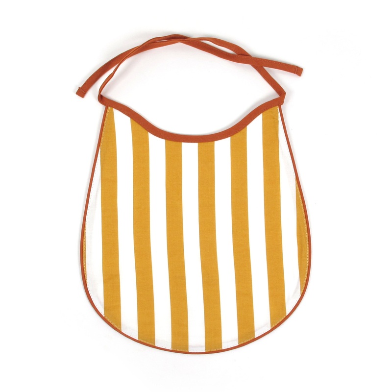 nobodinoz Bib Cotton Honey Stripes
