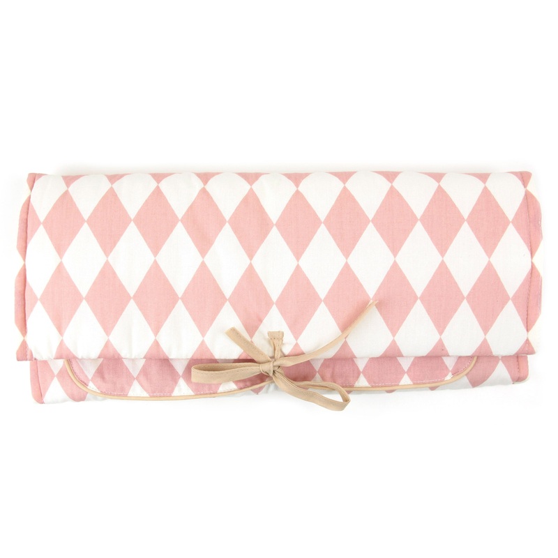 nobodinoz Changing Pad Pink Diamonds