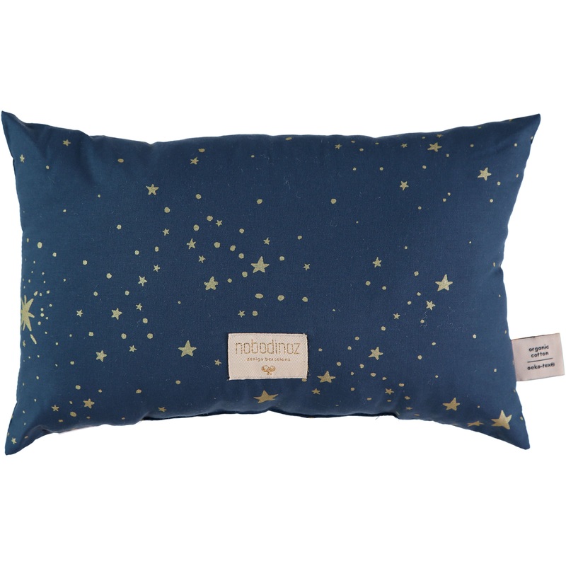nobodinoz Cushion Laurel Small Gold Stella/Night Blue