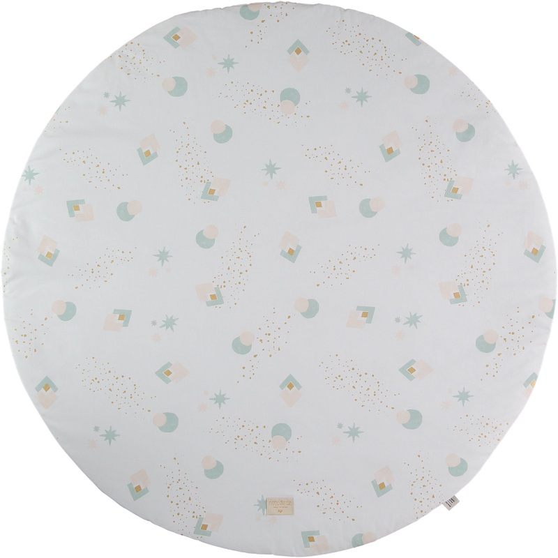 nobodinoz Playmat Small Full Moon Round Aqua Eclipse/White