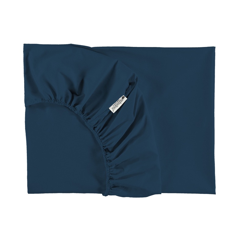 nobodinoz Tibet Fitted Sheet BB Night Blue