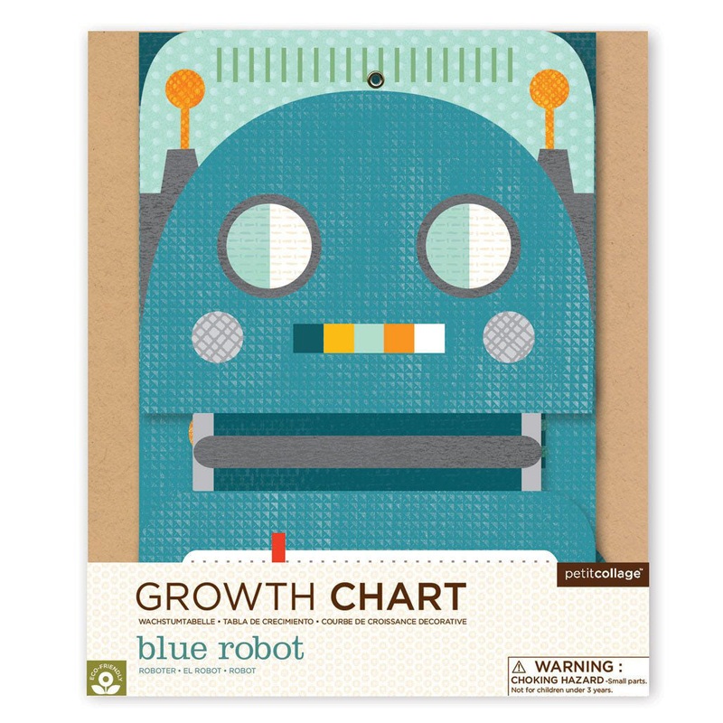 Petit Collage Growth Chart Blue Robot
