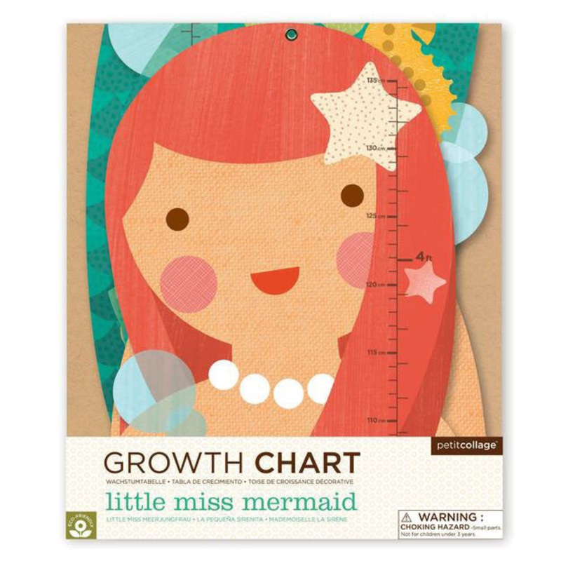Petit Collage Growth Chart Little Miss Mermaid
