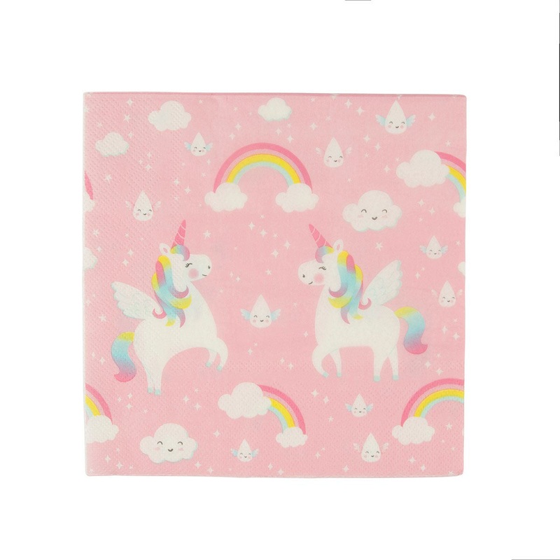 RJB Stone Set of 20 Rainbow Unicorn Napkins