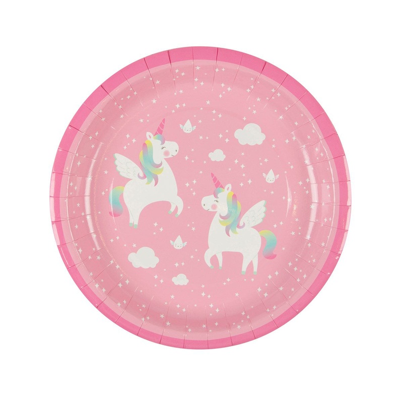 RJB Stone Set of 8 Rainbow Unicorn Paper Plates