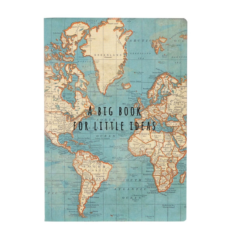RJB Stone Stone Big Book For Little Ideas Vintage Map A5 Notebook