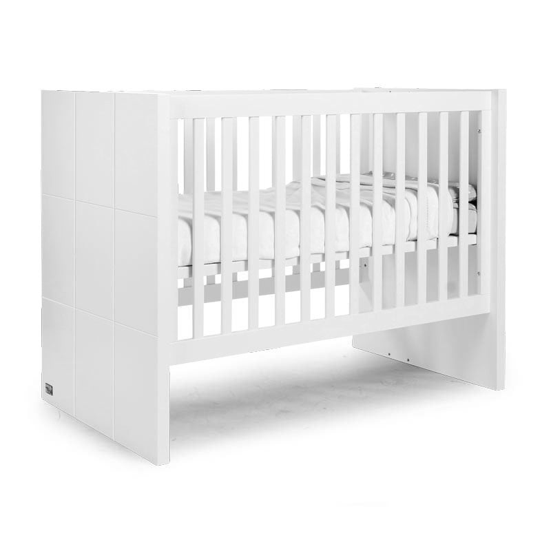 Childhome Quadro White Convertible Cot with Slats & Rails