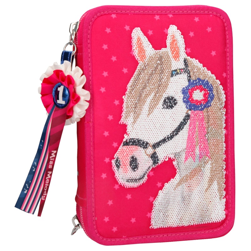 Depesche Miss Melody Filled Triple Pencil Case Red