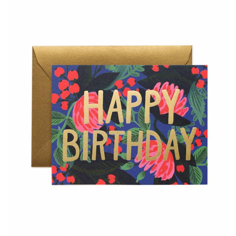 Rifle Paper Co Floral Foil Birthday Card