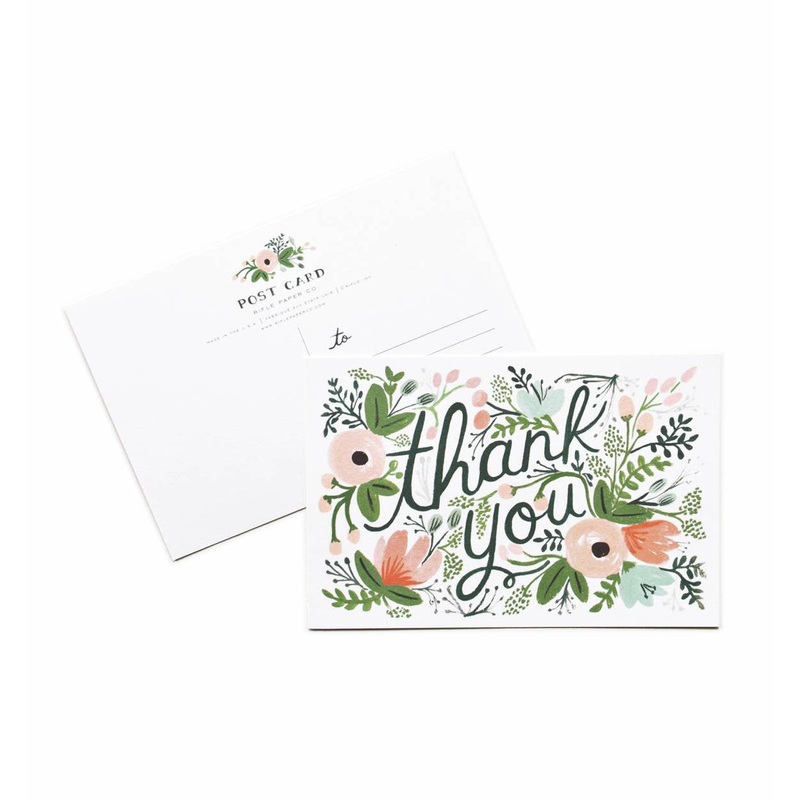 Rifle Paper Co Pack of 10 Wildflower Thank You Postcards