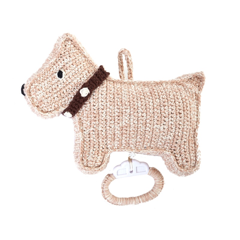 Anne-Claire Petit Dog Music Box Crochet Sand